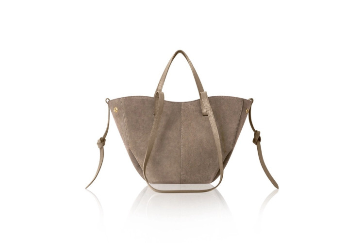 Adro Italian Leather & Suede Tote | Mushroom