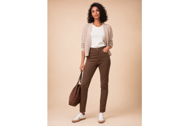 Alison Sheri Stretch Trousers | Chocolate
