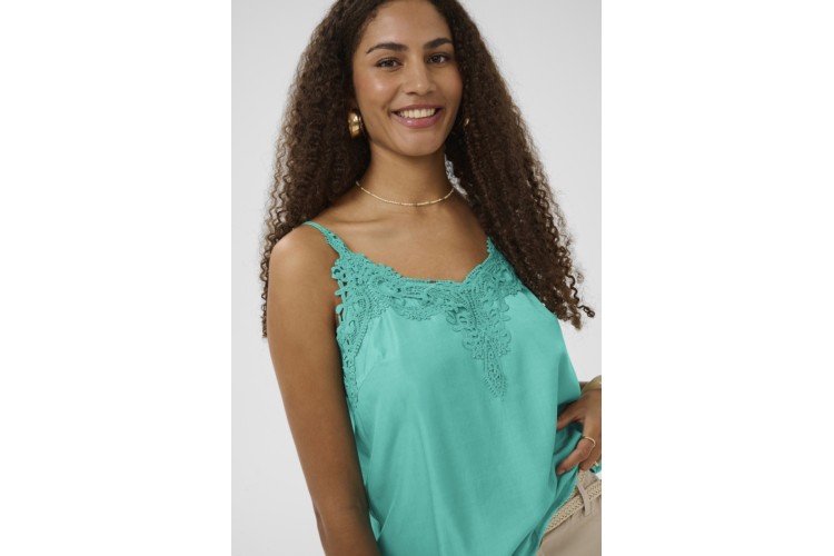 Anna Lace Trim Cami | Ceramic Green