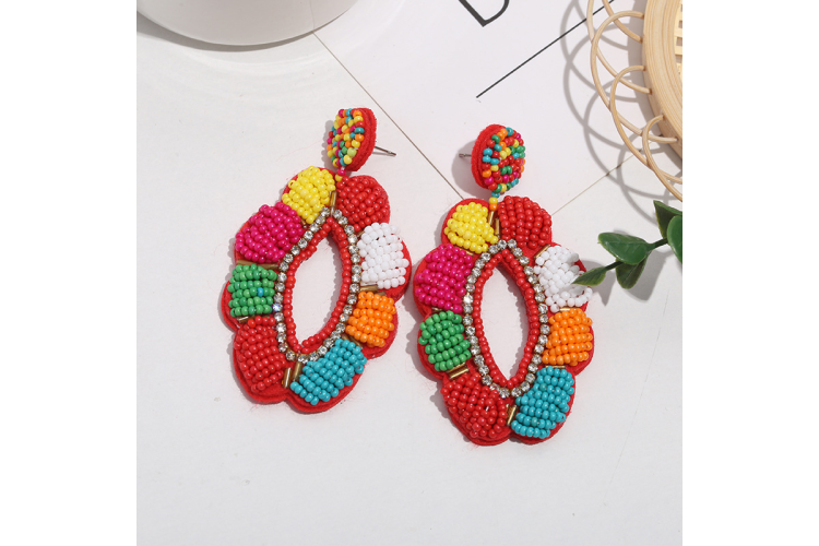 Beaded Marquise Earrings