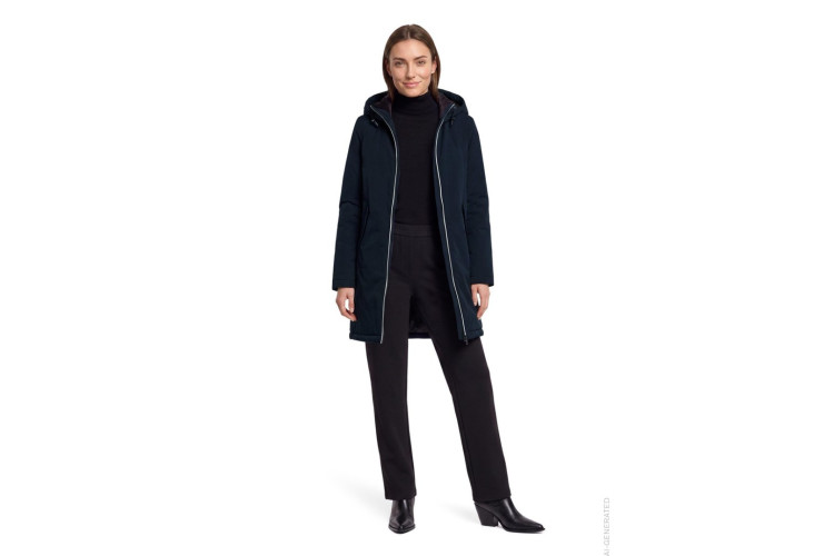 Betty Barclay Reflective Detail Winter Coat | Navy