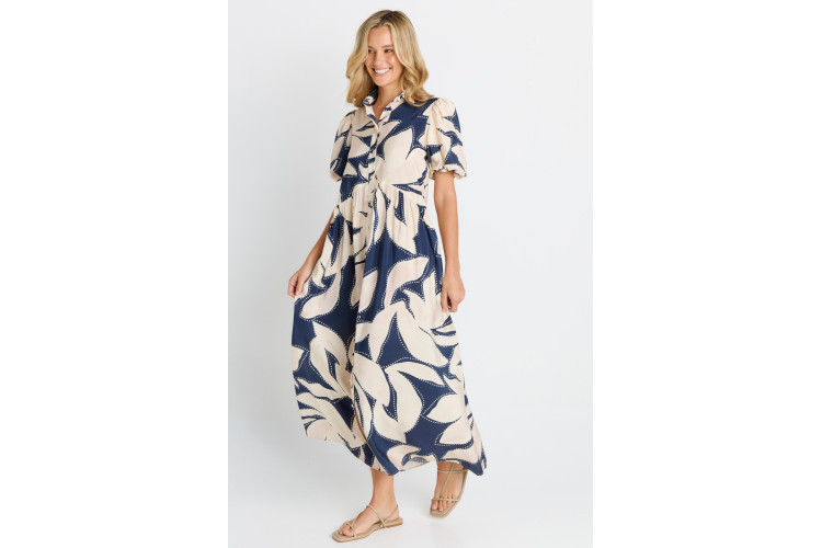 Betty Basics Nav Maxi Dress | Blue Floral