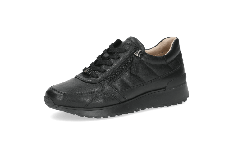 Caprice Leather Trainers 23701| Black