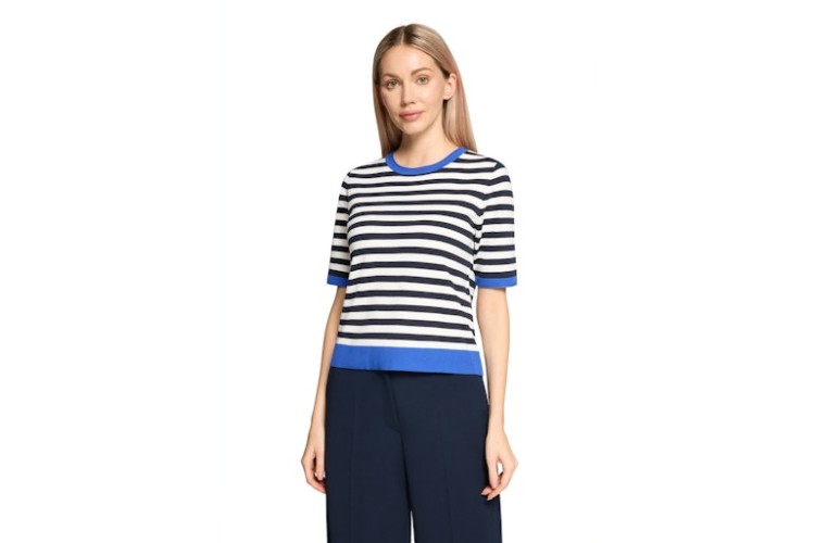 Blue & Cream Knitted Tee