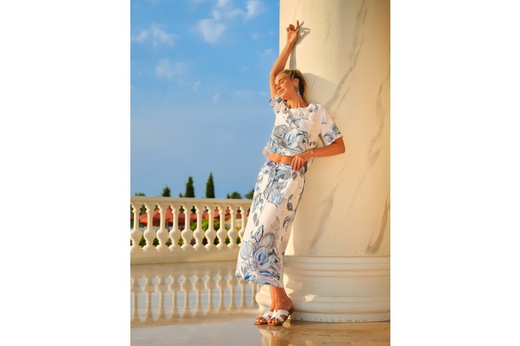 Blue & White Skirt by Dolcezza