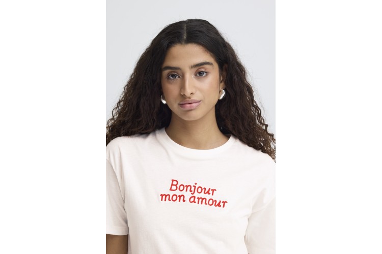 White Bonjour Tee