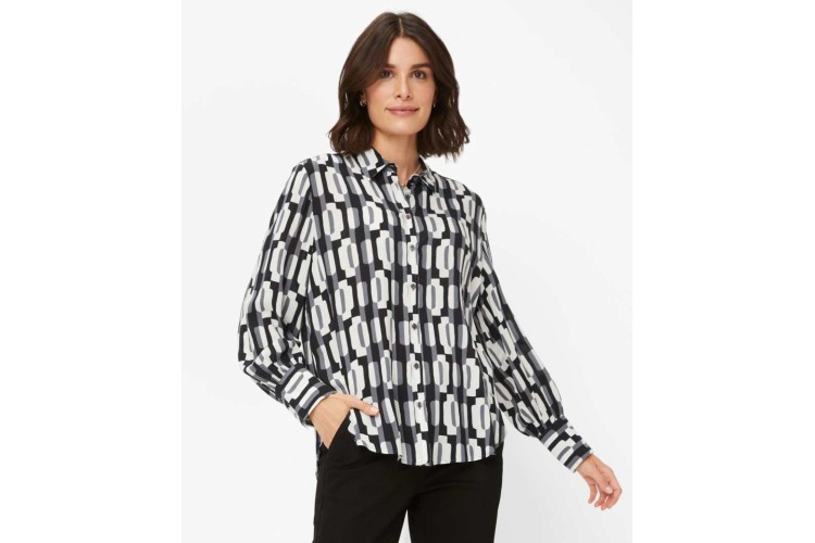 BRAX Vic Shirt 45-8638 | Black & Grey