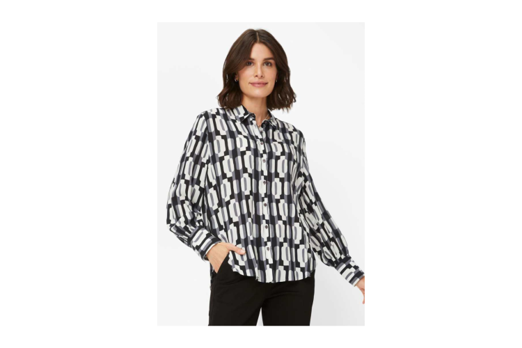 BRAX Vic Shirt 45-8638 | Black & Grey