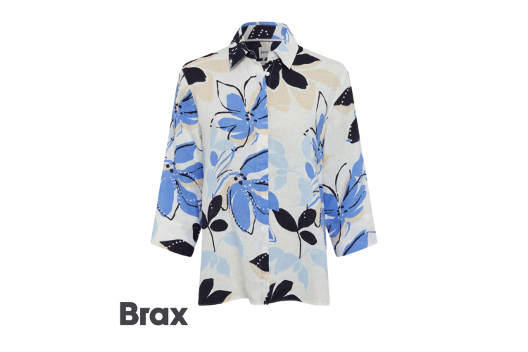 Brax Vicki Linen Shirt 41-7648/45 | Blue