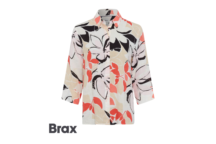 Brax Vicki Linen Shirt 41-7648/45 |Coral