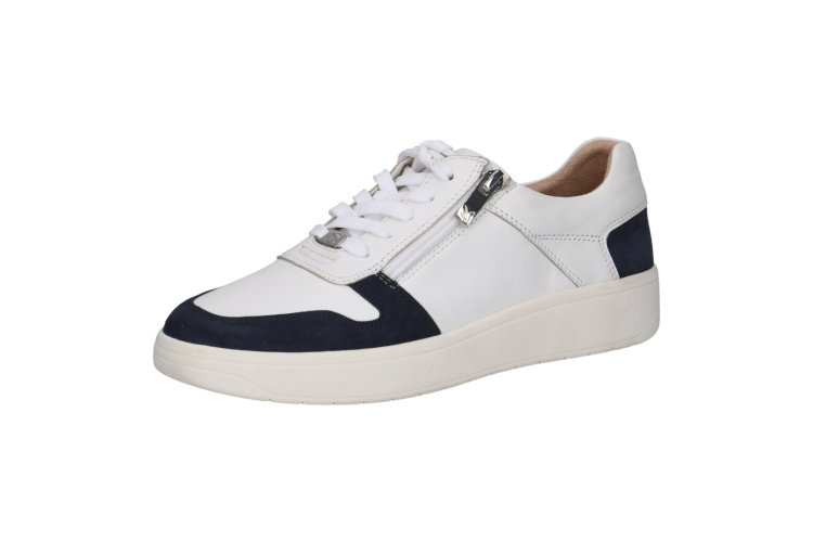 Navy & White Leather Trainers