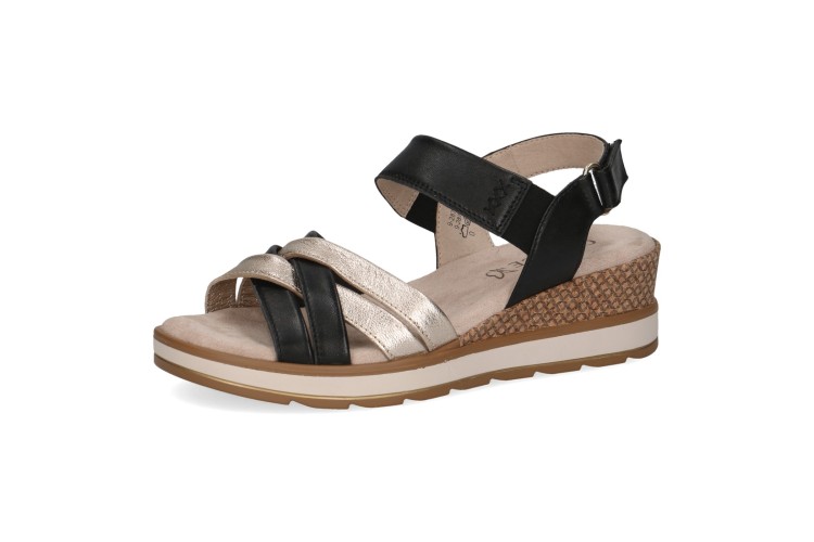 Caprice Sandal 28752 | Black & Pewter