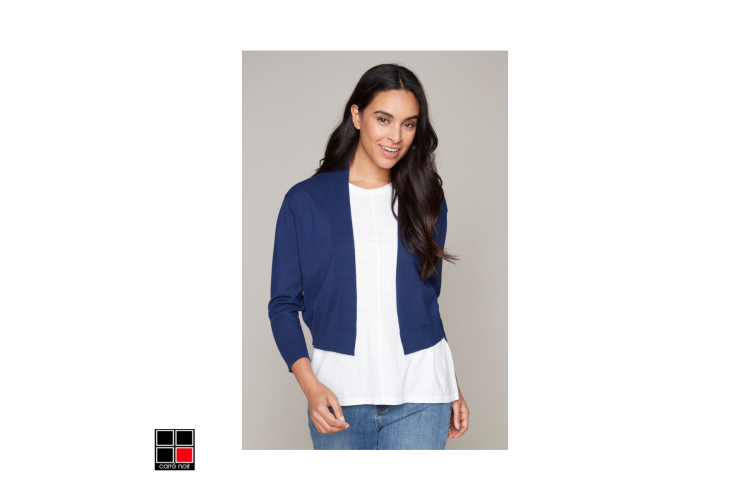 Carre Noir Bolero Cardigan | Navy