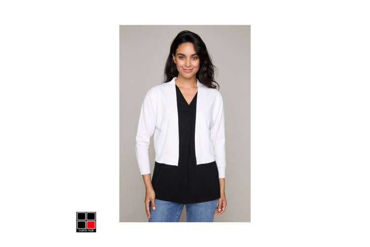 Carre Noir Bolero Cardigan | White