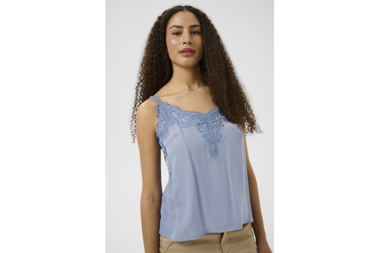 Cream Anna Camisole Top | Stonewash Blue