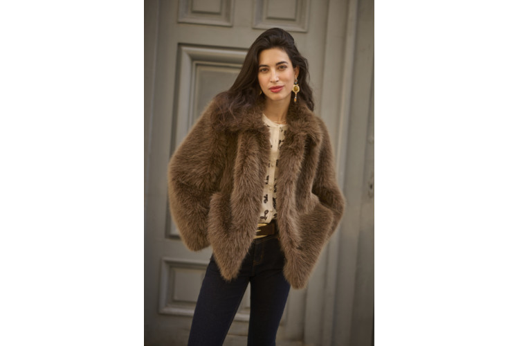 Cream Drama Faux Fur Coat | Shaved Chocolate