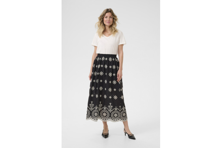 Cream Emboda Skirt | Black
