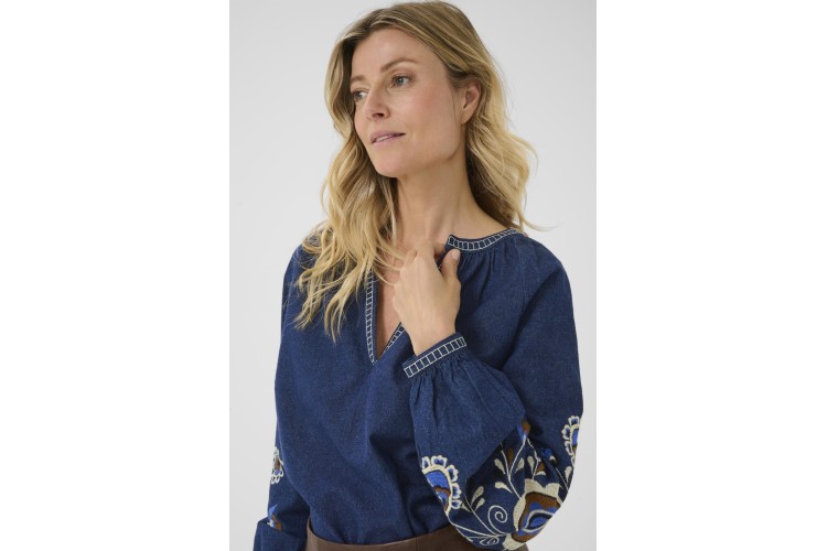 Cream Embroidered Blouse – Indigo