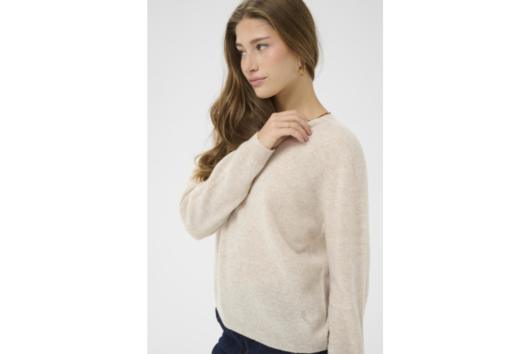 Cream Mela Wool Jumper | Oat Melange