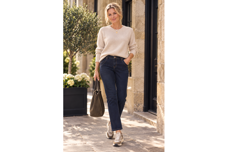 Cream Raja Jeans - Baiily Fit | Rinse Dark