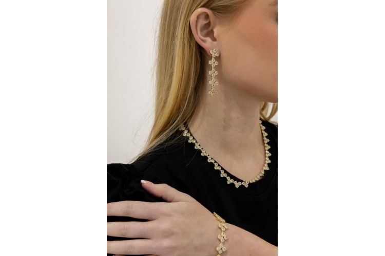 Cubic Zirconia Chevron Link Necklace