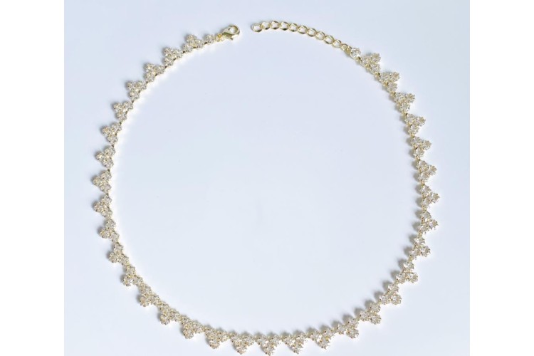 Cheveron Link CZ Necklace