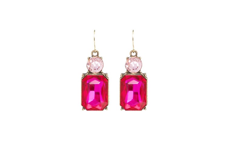 Double Drop Earrings - Hot Pink & Light Pink