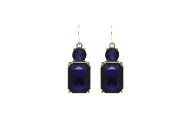 Double Drop Earrings - Navy