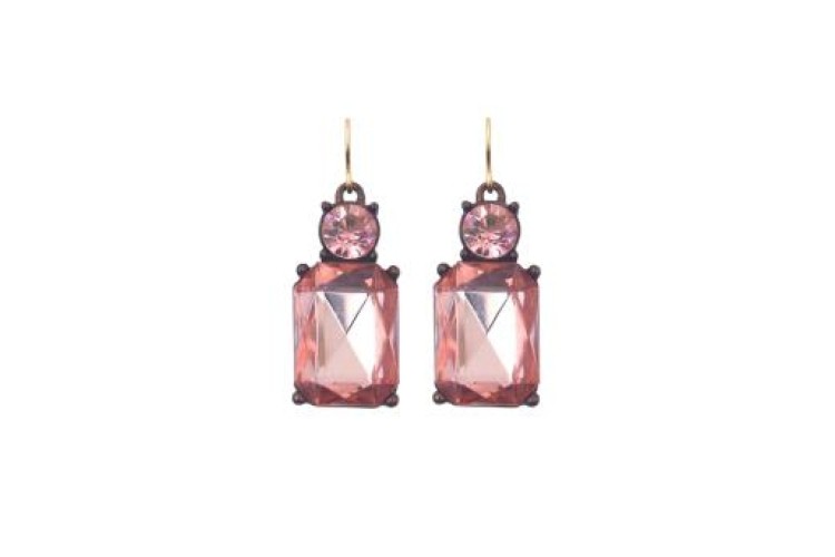 Double Drop Earrings - Rose Pink