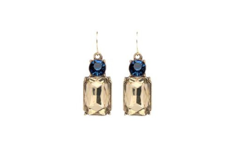 Double Drop Earrings - Smoke & Blue