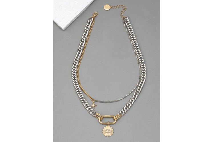 Double Layer Two Tone Necklace
