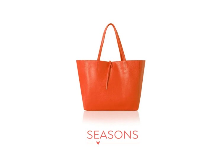 Everyday Leather Tote - Orange
