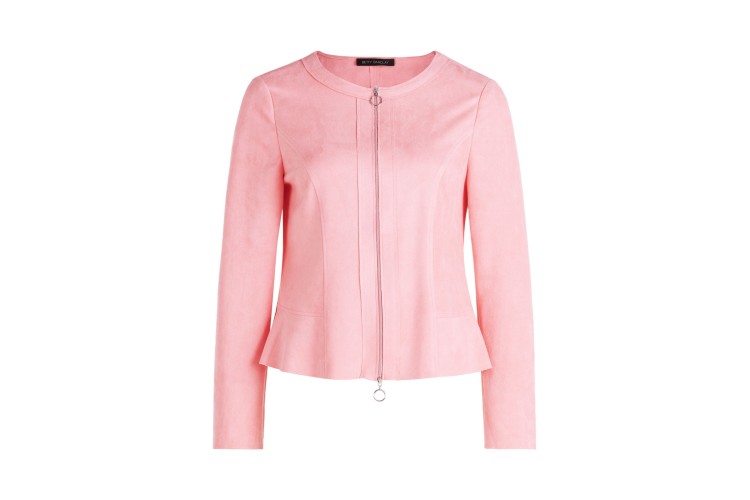 Faux Suede Jacket - Blush Rose