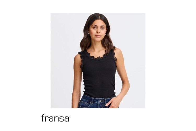 Fransa Hizamond Lace Trim Vest | 20607460