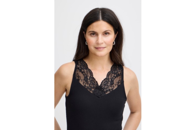 Fransa Lace Vest 20614302 | Black