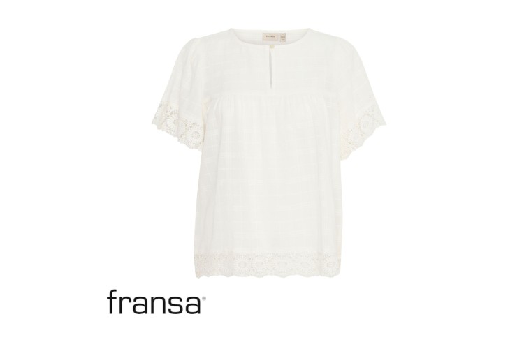 Fransa Lana Top | Whisper White