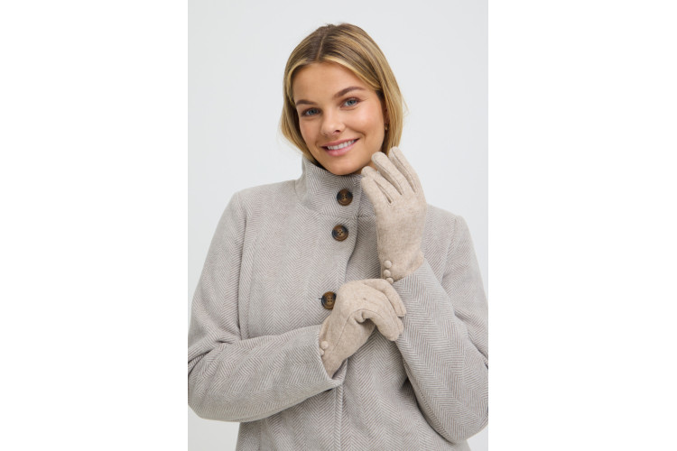 Fransa Safin Gloves | Oatmeal Melange