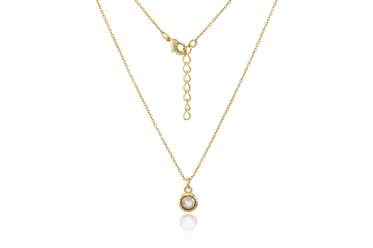 Gold Faceted Rose Quartz Pendant Necklace
