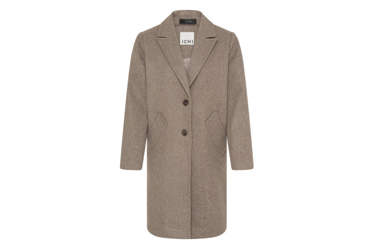 ICHI Jannet Light Coat | Taupe Grey