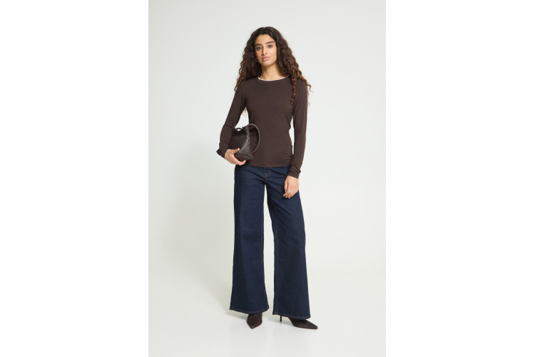 ICHI Philuca Long Sleeve Top | Coffee Bean