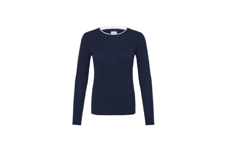 ICHI Philuca Long Sleeve Top | Maritime Blue