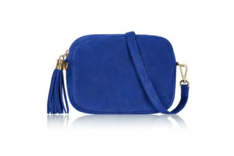 Italian Suede Camera Bag - Royal