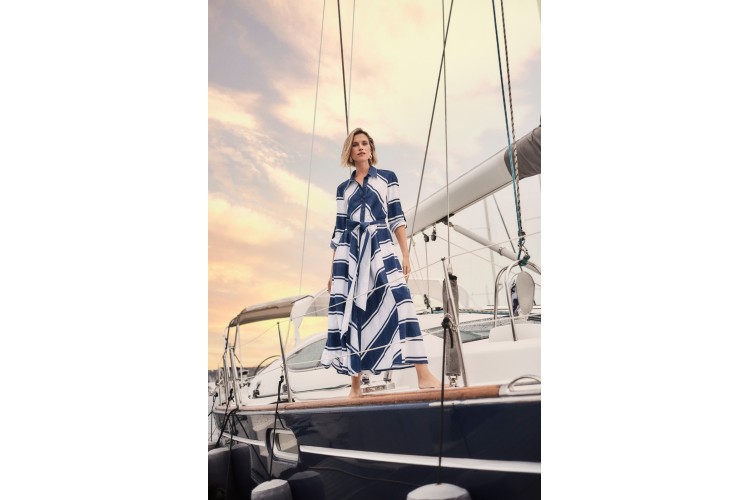 Joseph Ribkoff Stripe Cotton Dress