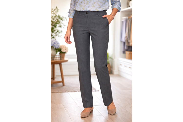 Kayla Wool Mix Trouser | Grey