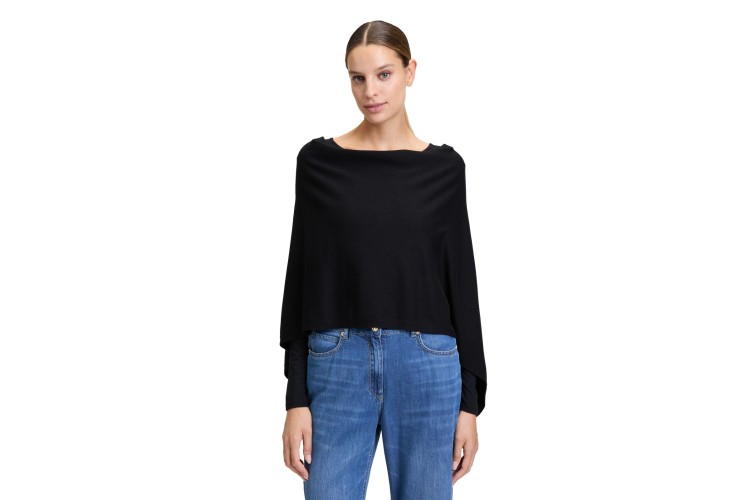 Knitted Poncho - Black
