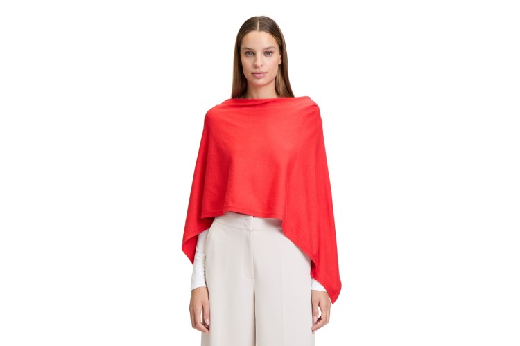 Knitted Poncho - Red