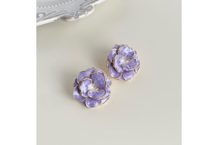 Layered Flower Stud Earrings