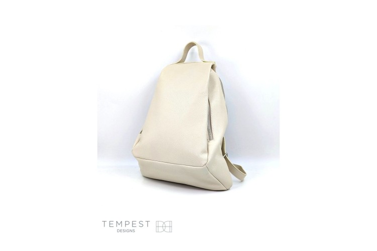 Leather Backpack: Ivory