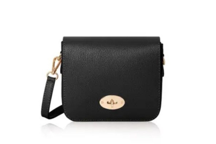Leather Crossbody Bag - Black