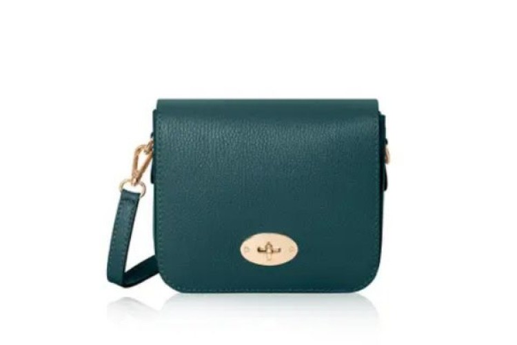 Leather Crossbody Bag - Teal